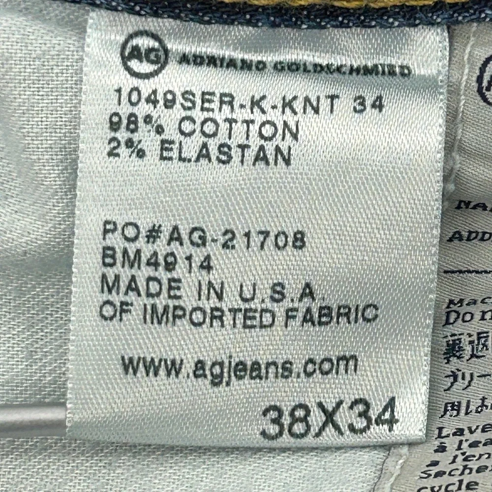 AG Adriano Goldschmied The Protege Jeans Mens 38x29 Blue Straight Leg Dark Wash